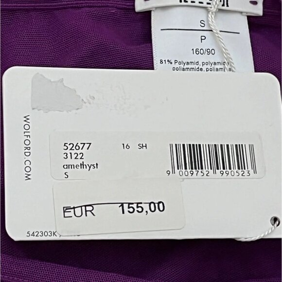 NWT Wolford Tulle Round Neck T-Shirt in purple amethyst size small - Picture 5 of 6